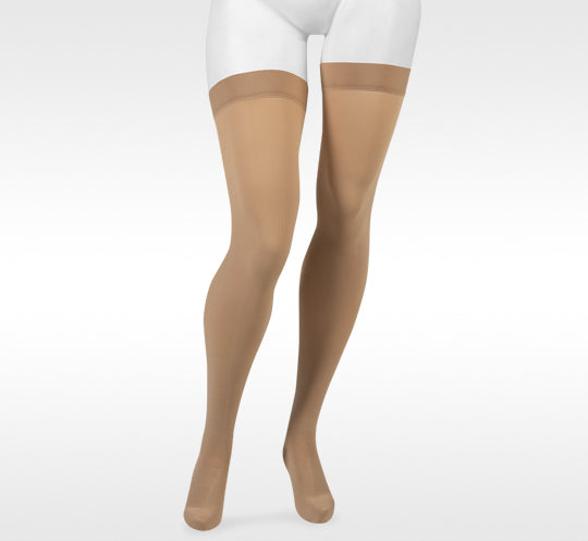 Juzo Silver Soft Closed Toe Thigh High Stockings - 20-30 MmHg Compression With Silicone Band (Beige, Regular) - View #4