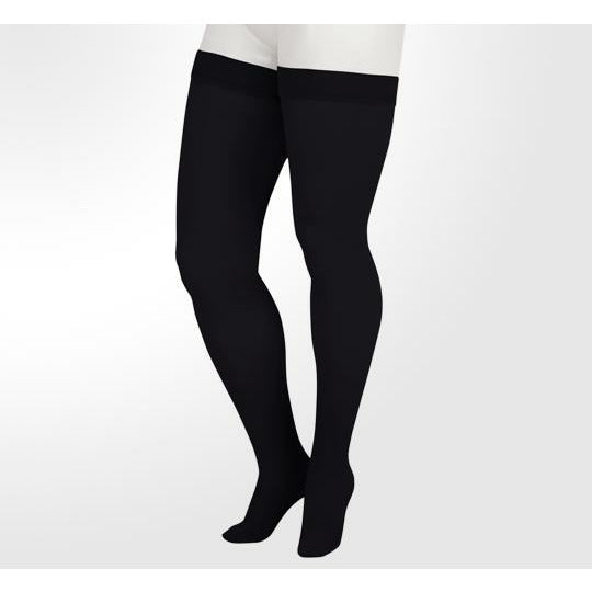 Juzo Silver Soft Closed Toe Thigh High Stockings - 20-30 MmHg Compression With Silicone Band (Beige, Regular)
