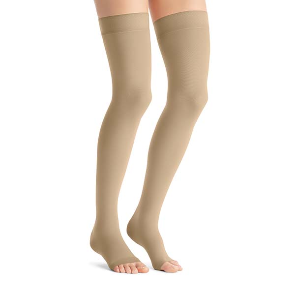 Jobst Opaque Open-Toe Thigh-Highs w/ Silicone Border (30-40 mmHg)