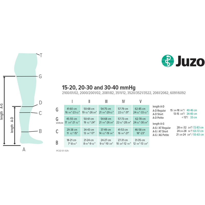 Juzo Soft 2001AG Thigh-Highs w/ Silicone Border (20-30 mmHg)