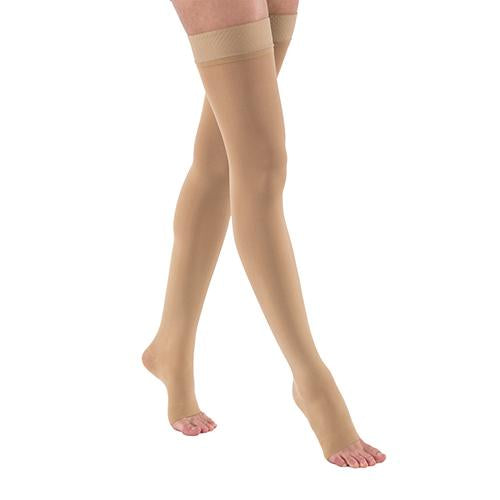 Jobst Opaque Open-Toe Thigh-Highs w/ Silicone Dotted Border (15-20 mmHg)