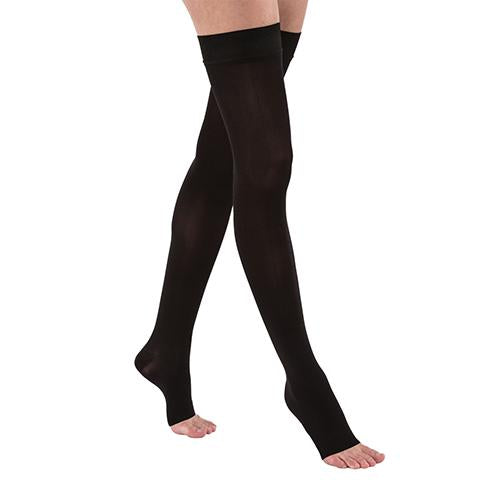 Jobst Opaque Open-Toe Thigh-Highs w/ Silicone Dotted Border (15-20 mmHg)
