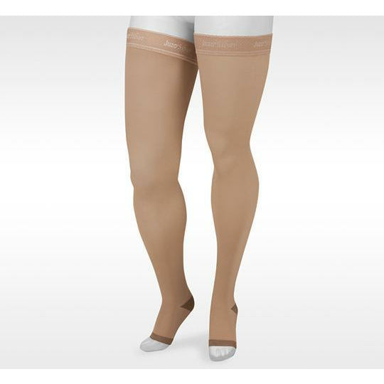 Juzo Silver Soft 2061AG Open-Toe Thigh-Highs w/ Silicone Border
