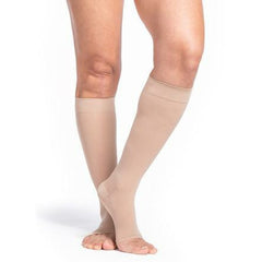 Sigvaris 552C Unisex Secure Open-Toe Knee-Highs w/ Silicone Border (20-30 mmHg)