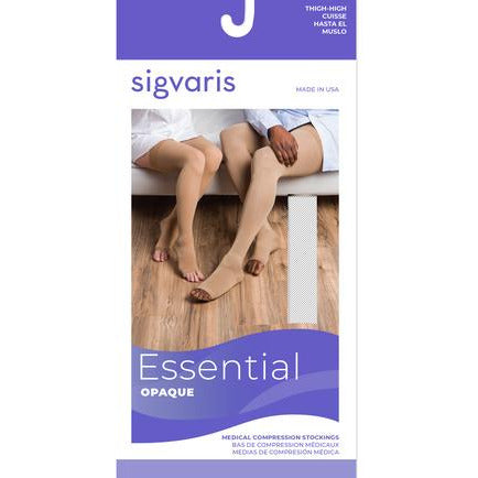 Sigvaris 863N Unisex Essential Opaque Open-Toe Thigh-Highs (30-40 mmHg)