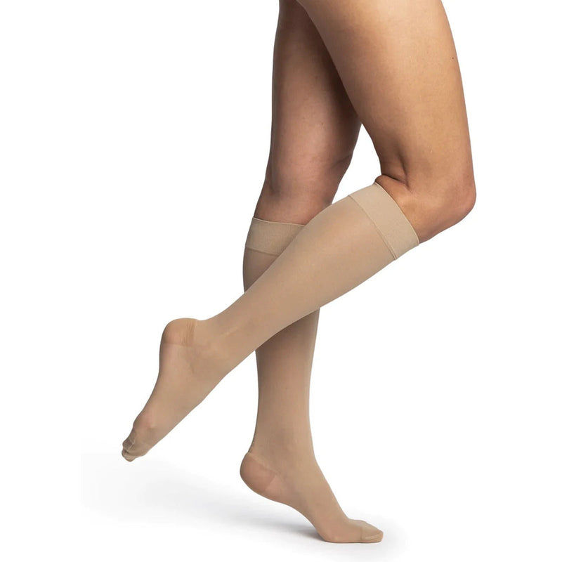 thumbnail image 2 of Dr. Comfort Women's Select Sheer Thigh Highs – 15-20 & 20-30 MmHg – Silicone Lace Top – USA Made 2 of 5