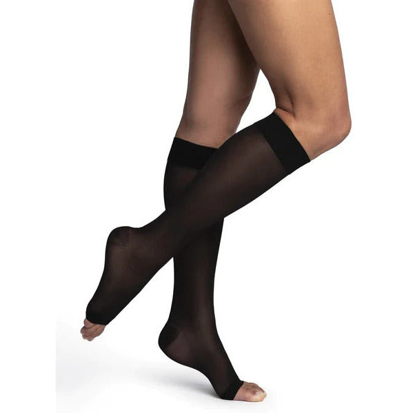 Sigvaris 981C Dynaven Sheer Open-Toe Knee-Highs (15-20 mmHg)