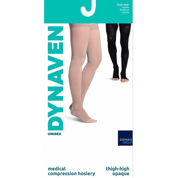 Sigvaris 972N Unisex Dynaven Open-Toe Thigh-Highs (20-30 mmHg)