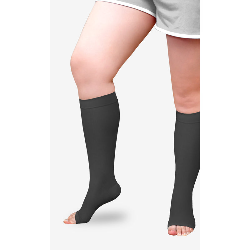 Solaris ExoSheer Open-Toe Knee-High Stockings (20-30 mmHg)