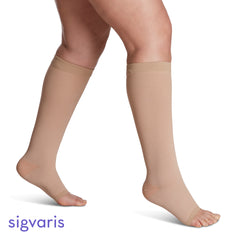 Sigvaris 504C Natural Rubber Open-Toe Knee-Highs (40-50 mmHg)