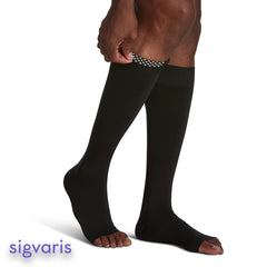 Sigvaris 554C Secure Open-Toe Knee-Highs w/ Silicone Border (40-50 mmHg)