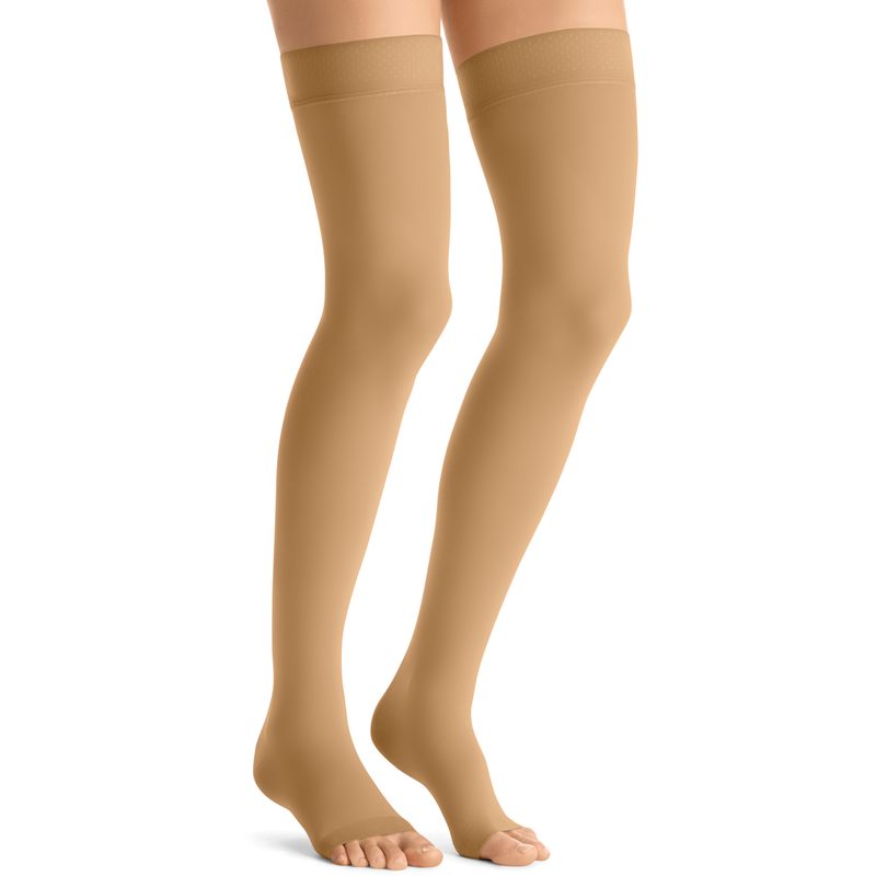 Jobst Opaque Open-Toe Thigh-Highs w/ Silicone Border (20-30 mmHg)