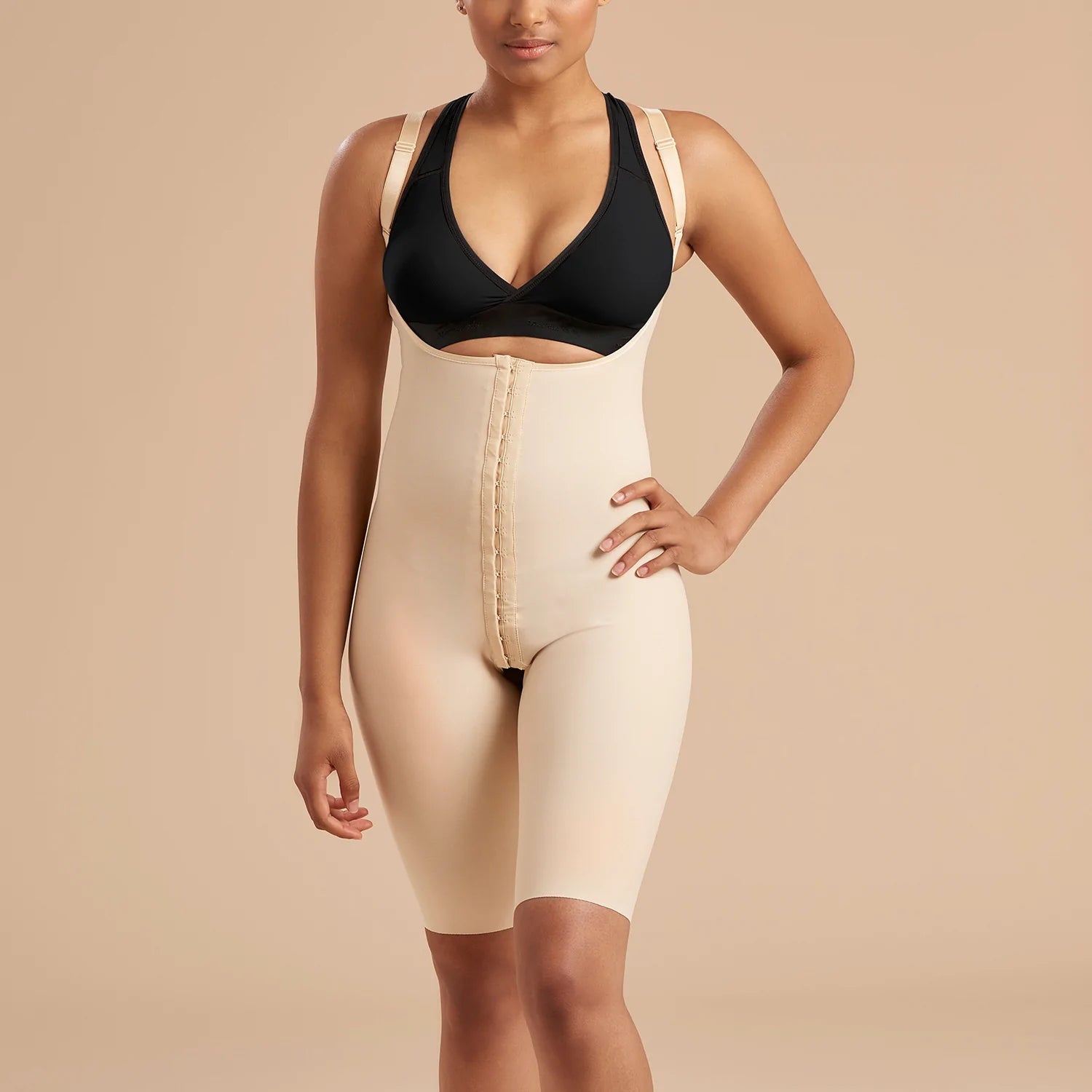 MARENA SFBHS2 Recovery Knee-Length Compression Girdle with High-Back - XXS,  Beige