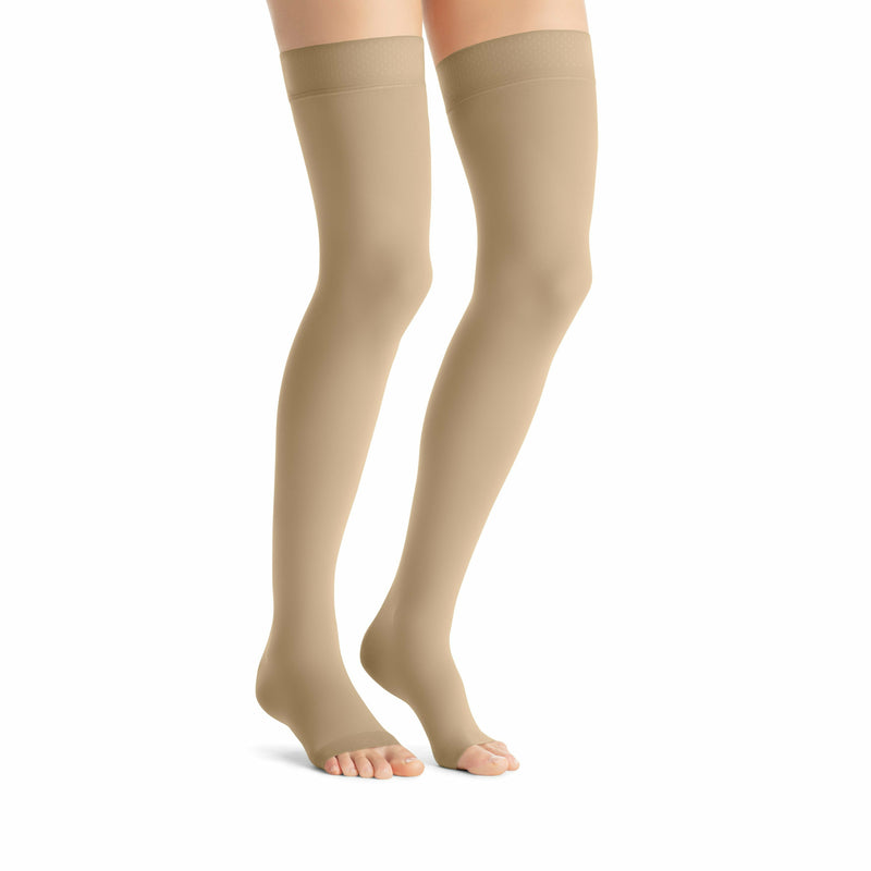 Jobst Opaque Open-Toe Thigh-Highs w/ Silicone Border (20-30 mmHg)