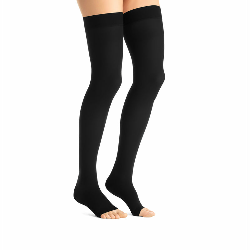 Jobst Opaque Open-Toe Thigh-Highs w/ Silicone Border (20-30 mmHg)